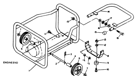 Wheel Kit No. 65128 Diagram and Parts List for 8750-2-H2450  Briggs and Stratton Generator